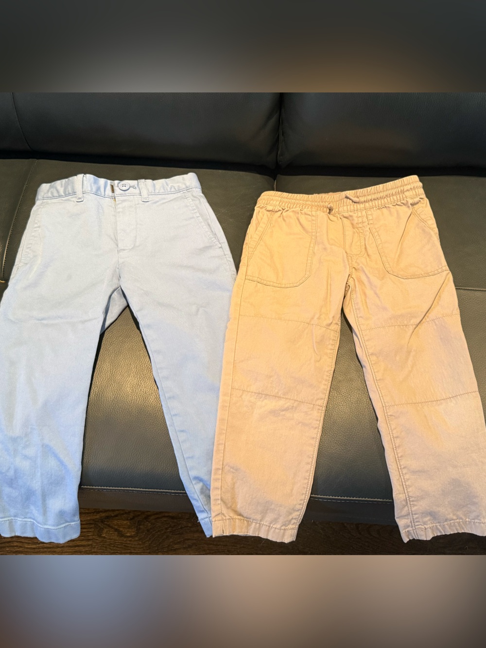 4T dress pants - Light Blue & Tan (pack of 2)